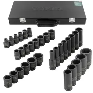 Impact sockets set 33pcs 1/2" hex 8-32mm