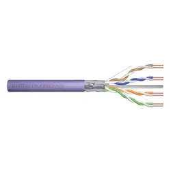 Installation cable DIGITUS cat.6, F/UTP, Dca, AWG23/1, LSOH, 305m, purple, reel