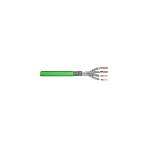 Installation cable DIGITUS cat.8.2, S/FTP, Dca, AWG 22/1, LSOH, 50m, green, reel