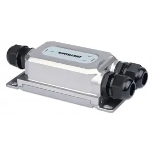 Intellinet 2-Port Outdoor Vandalproof Gigabit PoE++ Extender, Two 30 W Ports, Extends PoE up to 100 m (328 ft.), 60 W Power Budget, IEEE 802.3bt (4PPoE) Compliant, IP67 Waterproof, IK10-rated, Metal H