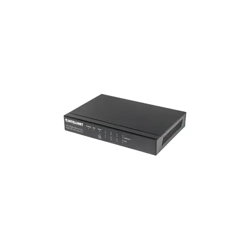 Mrežni prekidač s PoE+ INTELLINET 5-Port Gigabit Ethernet PoE+ Switch with SFP Combo Port (4 x PSE Ports, IEEE 802.3at/af Power over Ethernet (PoE+/PoE) Compliant, 80 W, Desktop)