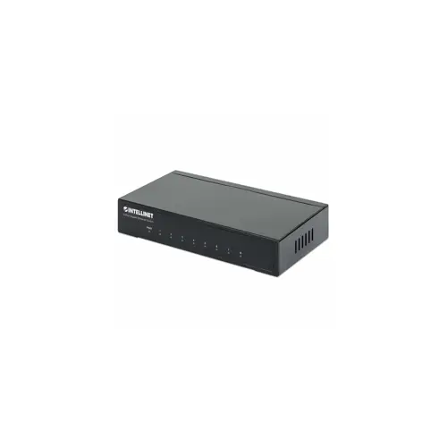 Intellinet 8-Port Gigabit Ethernet Switch, Metal (Euro 2-pin plug)