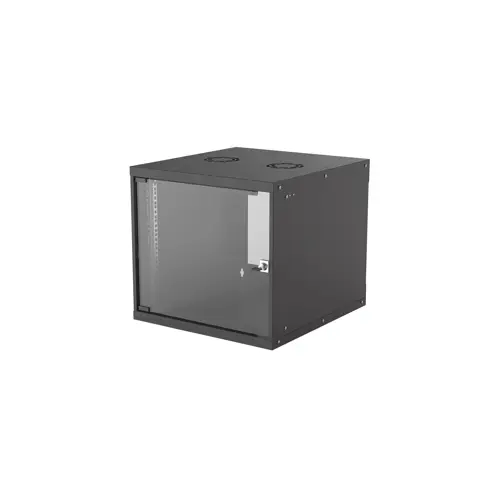 Intellinet Network Cabinet, Wall Mount (Basic), 9U, Usable Depth 500mm/Width 485mm, Black, Flatpack, Max 50kg, Glass Door, 19", Parts for wall installation (eg screws and rawl plugs) not included, Thr