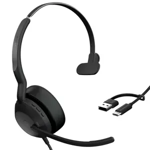 Jabra Evolve2 50 Headset Wired Head-band Office/Call center USB Type-C / USB Type-A Bluetooth Black