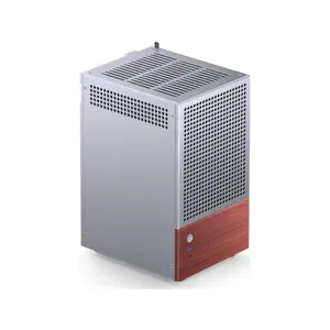 Jonsbo T6 PC Case, Mini-Tower, Mini-ITX, Tempered Glass, Wood - Silver