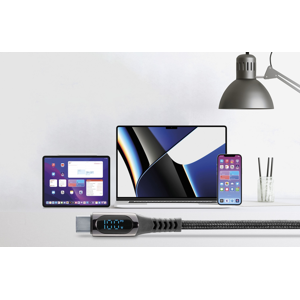 Kabel CELLULARLINE, Display, 5A, 100W, USB-C na USB-C, 200cm, Crni