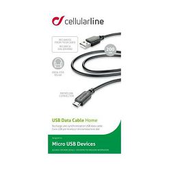 Kabel CELLULARLINE MICRO USB 2m crni