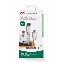 Kabel za mobitel CELLULARLINE Type-C 2m bijeli