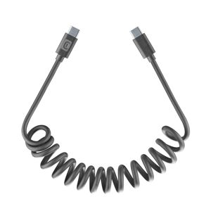 Kabel CELLULARLINE, USB-C na USB-C, Spiralni, 120cm, Crni