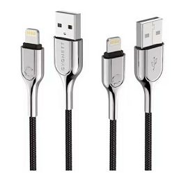 Kabel CYGNETT lightning na USB-A, pleteni, 3.0m crni