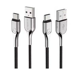 Kabel CYGNETT USB-C na USB-A, pleteni, 2.0m crni