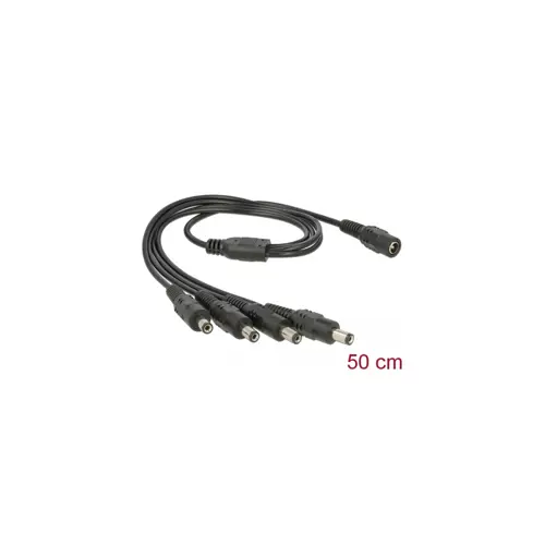 Kabel DELOCK, DC Splitter 5.5 x 2.1 mm 1 x Ž 4 x M, 0.5m 83287