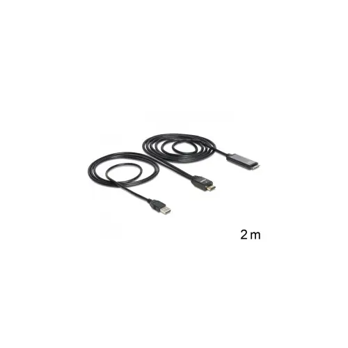 Kabel DELOCK, HDMI M IPad 30 pin M + USB-A M 2m 83280