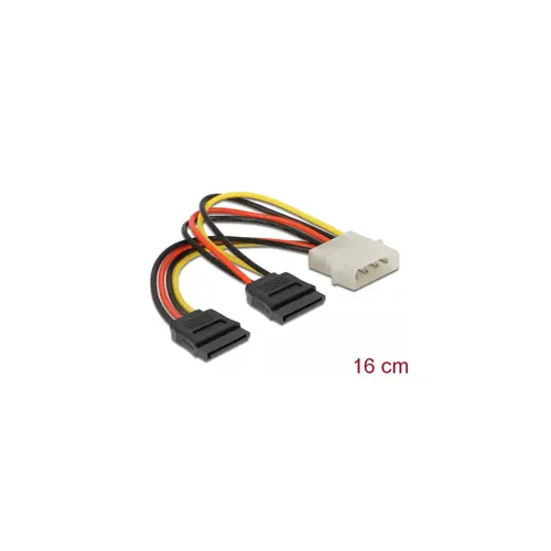 Kabel DELOCK, int. SATA power 15 pin HDD 2 x to 4 pin M 60102