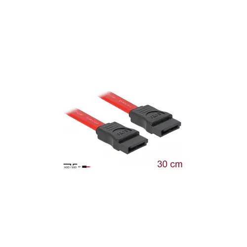 Kabel DELOCK, SATA int. data 0,3m crveni 84247