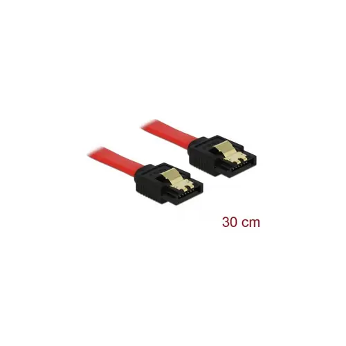 Kabel DELOCK, SATA int. data 0,3m crveni metal kop. 82676