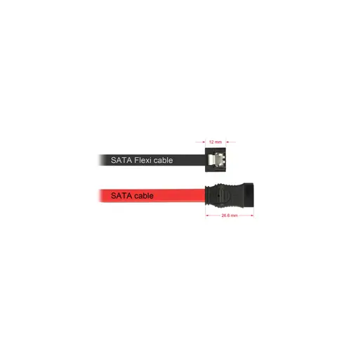 Kabel DELOCK, SATA int. data 0,3m FLEXI crni 83840
