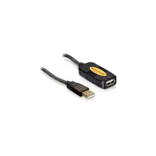 Kabel DELOCK, USB 2.0 A (M) na USB 2.0 A (Ž), produžni+repeater, 10m, crni