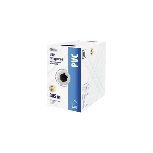 Kabel EMOS, CAT6, UTP, puni, 1m (305m KOLUT)