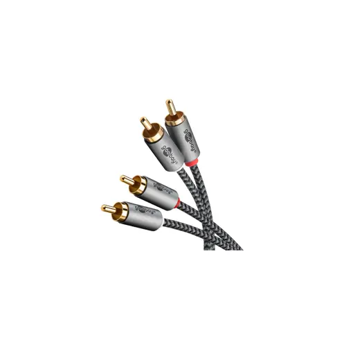 Kabel GOOBAY, 2x RCA (M) na 2x RCA (M), 3m, crni