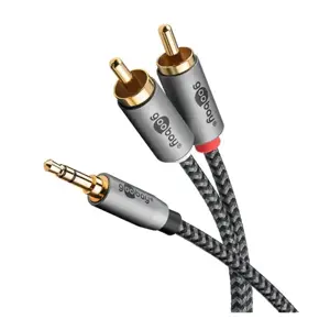 Kabel GOOBAY, 3.5mm (M) na 2x RCA (M), 3m, crni