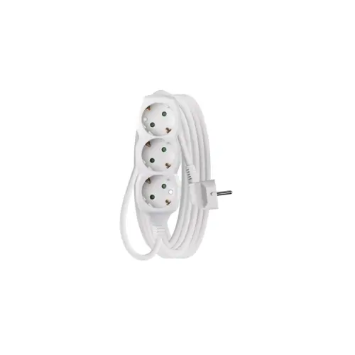 Kabel produžni EMOS, 3 mjesta, 1mm2, bez prekidača, 5m