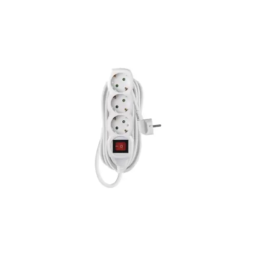Kabel produžni EMOS, 3 mjesta, 1mm2, s prekidačem, 5m