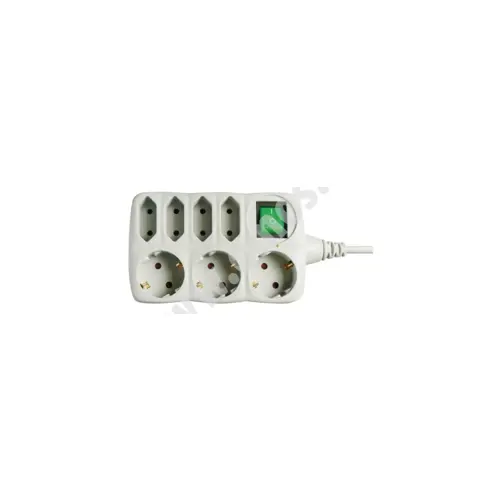 Kabel produžni EMOS, 3+4 mjesta, 1mm2, s prekidačem, 1.5m