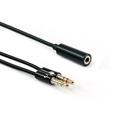 Kabel SBOX 3,5mm F. 4pin - 2 x 3,5mm M. 3Pin 0,2met.
