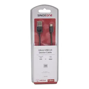 Kabel SINOX, micro USB - USB-A crni, 1.8m