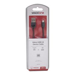 Kabel SINOX, micro USB - USB-A crni, 1.8m