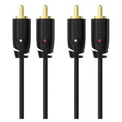 Kabel SINOX PRO, 2 RCA - 2 RCA, 1m crni