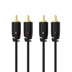 Kabel SINOX PRO, 2 RCA - 2 RCA, 2m crni
