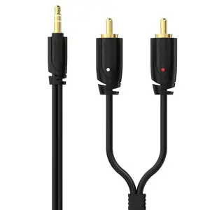 Kabel SINOX PRO, 3.5MM - 2 RCA, 1m crni