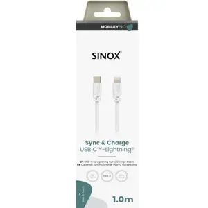 Kabel SINOX PRO, Lightning na USB-C, 1M, bijeli