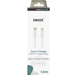 Kabel SINOX PRO, Lightning na USB-C, 1M, bijeli