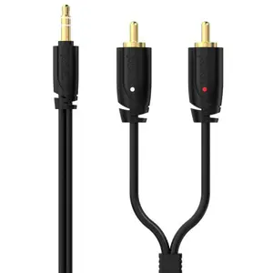 Kabel SINOX PRO Sound (3.5mm-2 RCA, 2.0m) crni