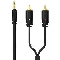 Kabel SINOX PRO Sound (3.5mm-2 RCA, 2.0m) crni