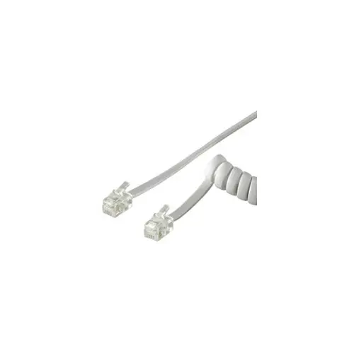Kabel telefonski M M 4/4 SPIRALNI 4m,bijeli, za slušalicu