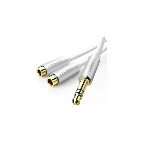 Kabel UGREEN, 3.5mm (M) na 2x 3.5mm (Ž), srebrni, 20cm