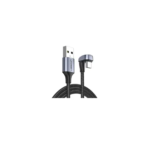 Kabel UGREEN, USB-C (M) na USB 2.0 A (M), 3A, kutni 180°, crni, 1m