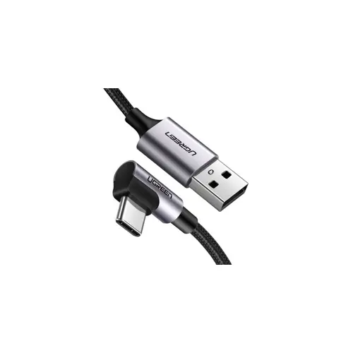 Kabel UGREEN, USB-C (M) na USB 2.0 A (M), 3A, kutni 90°, crni, 2m