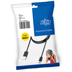 Kabel USB A NA USB MICRO TYPE C 1m