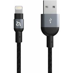Kabel za mobitel ADAM M100, Lightning na USB-A, 120CM, pleteni sivi