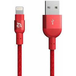 Kabel za mobitel ADAM M100, Lightning na USB-A, 120CM, pleteni crveni