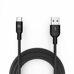 Kabel za mobitel ADAM M100, Type-C na USB-A, 1M, pleteni crni