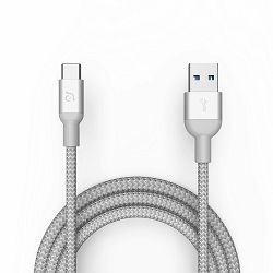 Kabel za mobitel ADAM M100, Type-C na USB-A, 1M, pleteni sivi