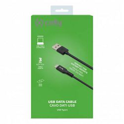 Kabel za mobitel CELLY type C, 3M crni