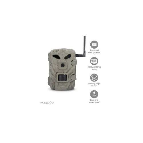 Kamera za lov NEDIS WCAM460GN, 4G LTE, 1080p, 30 MP, IP66, prikaz 50 stupnjeva, detekcija pokreta 20m