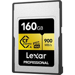 Memorijska kartica LEXAR 160GB Professional CFexpress™ Type A card Gold Serie, up to 900MB/s read 800MB/s write. VPG 400 LCAGOLD160G-RNENG
